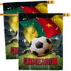 Ornament Collection World Cup Cameroon Wall 2 Pcs Banner Flag Patio Lawn Garden Room Decorations Outdoor Tapestry Yard Signs Art FIFA Team Qatar Trophy Soccer Game Football Gifts, Made in USA view 1