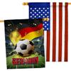 Ornament Collection World Cup Germany American Flag Banner Pack Patio Porch Lawn Garden Room Decorations Outdoor Tapestry Yard Signs Art FIFA Team Qatar Trophy Soccer Game Football Gifts, Made in USA view 1