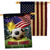 World Cup United States American Flag Banner Pack Patio Lawn Garden Patriotic Outdoor Decorations Indoor Tapestry Wall Art FIFA Team Qatar Trophy Soccer Game signs Football Gifts Made In USA view 1