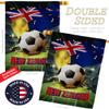 World Cup New Zealand American Flag Banner Pack Wall Art Patio Porch Lawn Garden Outdoor Decorations Tapestry Yard Signs FIFA Team Qatar Trophy Soccer Game Football Gifts Made in USA view 3