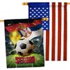 Ornament Collection World Cup Serbia American Flag Banner Pack Patio Porch Lawn Garden Room Decorations Outdoor Tapestry Yard Signs Art FIFA Team Qatar Trophy Soccer Game Football Gifts, Made in USA view 1
