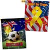 Ornament Collection World Cup Australia Support Our Troops Banner Pack Wall Art Flag Room Decorations Indoor Outdoor Tapestry Yard Signs FIFA Team Qatar Trophy Soccer Game Football Gifts, Made in USA view 1