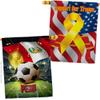 Ornament Collection World Cup Peru Support Our Troops Banner Pack Wall Art Flag Room Decorations Indoor Outdoor Tapestry Yard Signs FIFA Team Qatar Trophy Soccer Game Football Gifts, Made in USA view 1