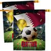 Ornament Collection World Cup Wall 2 Pcs Banner Flag Patio Lawn Garden Room Decorations Outdoor Tapestry Yard Signs Art FIFA Team Qatar Trophy Soccer Game Football Gifts, Made in USA view 1