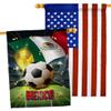 Ornament Collection World Cup Mexico American Flag Banner Pack Patio Porch Lawn Garden Room Decorations Outdoor Tapestry Yard Signs Art FIFA Team Qatar Trophy Soccer Game Football Gifts, Made in USA view 1