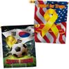 World Cup South Korea Support Our Troops Banner Pack Wall Art Flag Room Decorations Indoor Outdoor Tapestry Yard Signs FIFA Team Qatar Trophy Soccer Game Football Gifts Made In USA view 1