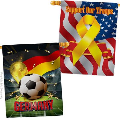 Ornament Collection World Cup Germany Support Our Troops Banner Pack Wall Art Flag Room Decorations Indoor Outdoor Tapestry Yard Signs FIFA Team Qatar Trophy Soccer Game Football Gifts, Made in USA
