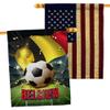 World Cup Belgium American Flag Banner Pack Patio Lawn Garden Patriotic Outdoor Decorations Indoor Tapestry Wall Art FIFA Team Qatar Trophy Soccer Game signs Football Gifts Made In USA view 1