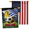 Ornament Collection World Cup Uruguay American Flag Banner Pack Wall Art Patio Porch Lawn Garden Outdoor Decorations Tapestry Yard Signs FIFA Team Qatar Trophy Soccer Game Football Gifts, Made in USA view 1