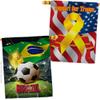 Ornament Collection World Cup Brazil Support Our Troops Banner Pack Wall Art Flag Room Decorations Indoor Outdoor Tapestry Yard Signs FIFA Team Qatar Trophy Soccer Game Football Gifts, Made in USA view 1