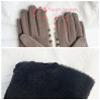 Women's Cashmere Gloves Winter Warm Touch Screen Furry Fox Fur Plaid Wool Driving Glove Female Mittens (Color : Color 6, Gloves Size : One Size) view 4
