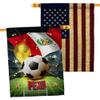 World Cup Peru American Flag Banner Pack Patio Lawn Garden Patriotic Outdoor Decorations Indoor Tapestry Wall Art FIFA Team Qatar Trophy Soccer Game signs Football Gifts Made In USA view 1