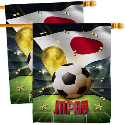 Ornament Collection World Cup Japan Wall 2 Pcs Banner Flag Patio Lawn Garden Room Decorations Outdoor Tapestry Yard Signs Art FIFA Team Qatar Trophy Soccer Game Football Gifts, Made in USA