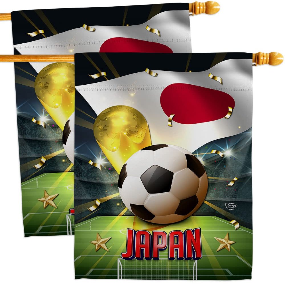 Ornament Collection World Cup Japan Wall 2 Pcs Banner Flag Patio Lawn Garden Room Decorations Outdoor Tapestry Yard Signs Art FIFA Team Qatar Trophy Soccer Game Football Gifts, Made in USA
