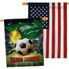 World Cup Saudi Arabia American Flag Banner Pack Wall Art Patio Porch Lawn Garden Outdoor Decorations Tapestry Yard Signs FIFA Team Qatar Trophy Soccer Game Football Gifts Made in USA view 1