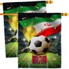 Ornament Collection World Cup Iran Wall 2 Pcs Banner Flag Patio Lawn Garden Room Decorations Outdoor Tapestry Yard Signs Art FIFA Team Qatar Trophy Soccer Game Football Gifts, Made in USA view 1