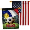 Ornament Collection World Cup France American Flag Banner Pack Wall Art Patio Porch Lawn Garden Outdoor Decorations Tapestry Yard Signs FIFA Team Qatar Trophy Soccer Game Football Gifts, Made in USA view 1