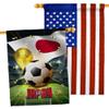 Ornament Collection World Cup Japan American Flag Banner Pack Patio Porch Lawn Garden Room Decorations Outdoor Tapestry Yard Signs Art FIFA Team Qatar Trophy Soccer Game Football Gifts, Made in USA view 1
