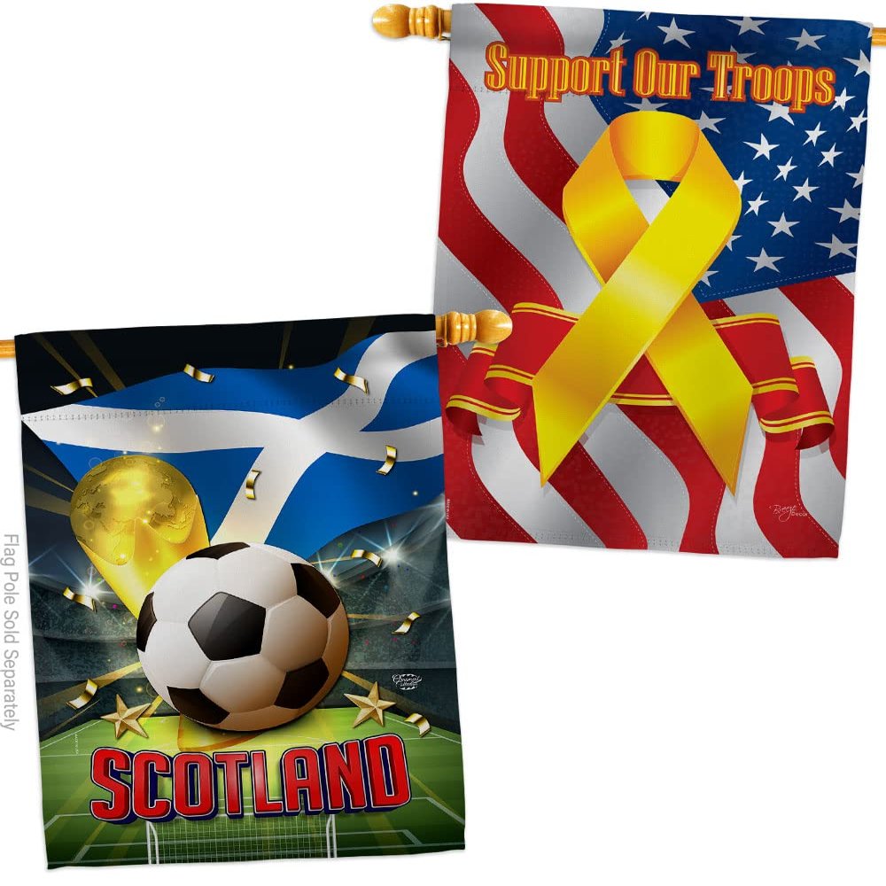 Ornament Collection World Cup Scotland Support Our Troops Banner Pack Wall Art Flag Room Decorations Indoor Outdoor Tapestry Yard Signs FIFA Team Qatar Trophy Soccer Game Football Gifts, Made in USA