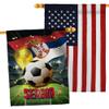 Ornament Collection World Cup Serbia American Flag Banner Pack Wall Art Patio Porch Lawn Garden Outdoor Decorations Tapestry Yard Signs FIFA Team Qatar Trophy Soccer Game Football Gifts, Made in USA view 1