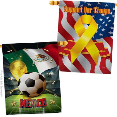 Ornament Collection World Cup Mexico Support Our Troops Banner Pack Wall Art Flag Room Decorations Indoor Outdoor Tapestry Yard Signs FIFA Team Qatar Trophy Soccer Game Football Gifts, Made in USA