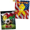 Ornament Collection World Cup Wales Support Our Troops Banner Pack Wall Art Flag Room Decorations Indoor Outdoor Tapestry Yard Signs FIFA Team Qatar Trophy Soccer Game Football Gifts, Made in USA view 1