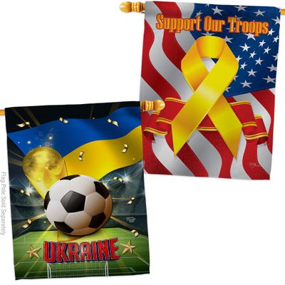 Ornament Collection World Cup Ukraine Support Our Troops Banner Pack Wall Art Flag Room Decorations Indoor Outdoor Tapestry Yard Signs FIFA Team Qatar Trophy Soccer Game Football Gifts, Made in USA