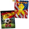 Ornament Collection World Cup Spain Support Our Troops Banner Pack Wall Art Flag Room Decorations Indoor Outdoor Tapestry Yard Signs FIFA Team Qatar Trophy Soccer Game Football Gifts, Made in USA view 1