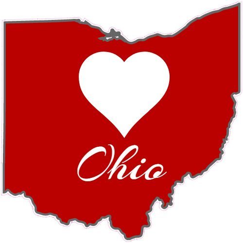 U.S. Custom Stickers Ohio Heart State Shaped Sticker 6 Inch