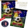 World Cup Australia American Flag Banner Pack Patio Porch Lawn Garden Room Decorations Outdoor Tapestry Yard Signs Art FIFA Team Qatar Trophy Soccer Game Football Gifts Made in USA view 3