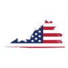 U.S. Custom Stickers Virginia American Flag State Shaped Sticker 5 Inch view 1