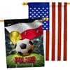 Ornament Collection World Cup Poland American Flag Banner Pack Patio Porch Lawn Garden Room Decorations Outdoor Tapestry Yard Signs Art FIFA Team Qatar Trophy Soccer Game Football Gifts, Made in USA view 1