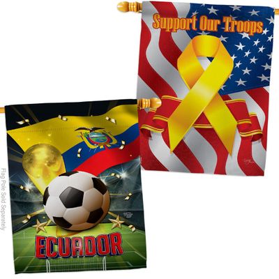 Ornament Collection World Cup Ecuador Support Our Troops Banner Pack Wall Art Flag Room Decorations Indoor Outdoor Tapestry Yard Signs FIFA Team Qatar Trophy Soccer Game Football Gifts, Made in USA