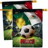 Ornament Collection World Cup Mexico Wall 2 Pcs Banner Flag Patio Lawn Garden Room Decorations Outdoor Tapestry Yard Signs Art FIFA Team Qatar Trophy Soccer Game Football Gifts, Made in USA view 1