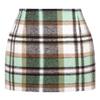 Green Skirt Women High Waisted Fall Winter Pencil Bodycon Short Flannel Tweed Wool Plaid Mini Skirts Dresses Business Work Casual Outfits Clothes, Green New, M view 1