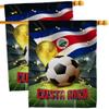 Ornament Collection World Cup Costa Rica Wall 2 Pcs Banner Flag Patio Lawn Garden Room Decorations Outdoor Tapestry Yard Signs Art FIFA Team Qatar Trophy Soccer Game Football Gifts, Made in USA view 1
