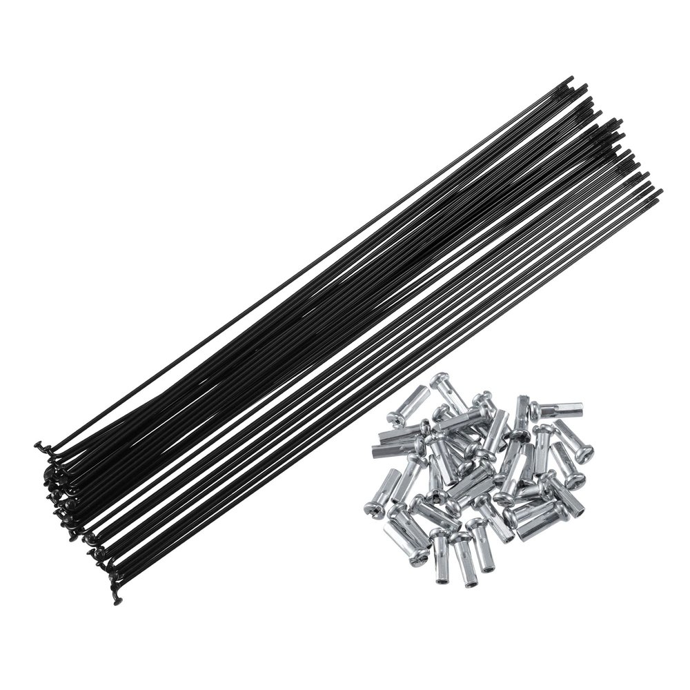 X AUTOHAUX 36 Pcs Bicycle Steel Spokes 14G Bike Spoke 255mm Length with Nipples for Most Bicycle