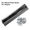 X AUTOHAUX 36 Pcs Bicycle Steel Spokes 14G Bike Spoke 255mm Length with Nipples for Most Bicycle view 4