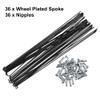X AUTOHAUX 36 Pcs Bicycle Steel Spokes 14G Bike Spoke 250mm Length with Nipples for Most Bicycle view 4