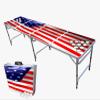 Standard 8-Foot Folding Pong Table w/Cup Holes & Pong Balls - America Edition view 1