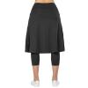 Women Knee Length Skirts with Leggings,Skirted Leggings Skorts Capris for Women Long Skorts Skirts Zipper Pockets(Black Charcoal 3XL) view 3