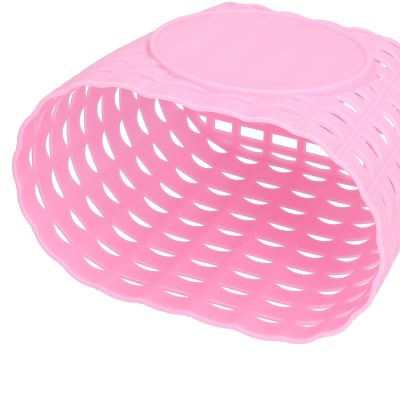 Kids Bike Basket, Cute Bicycle Front Handlebar Basket Andlebar Bicycle for Children Bike Accessories Portable Plastic Basket(Pink)