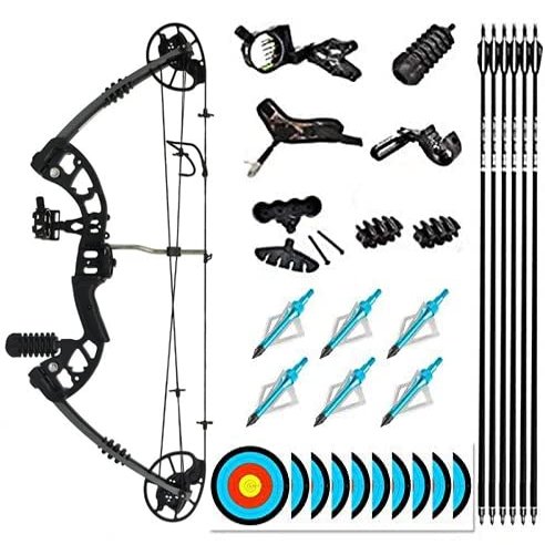 Evercatch Compound Hunting Target Bow Kit | USA Gordon Limbs | Fully Adjustable 24.5-31 Draw 30-70LB (Forest Camo Right Handed)