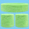 Five (5) Sets Bulk Sweatband Set - Headband and Wristbands Cotton - One Size Fits Most - for Sports and 80's Costume (Neon Green - Pack of 5) view 4