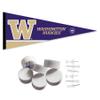 Washington UW Huskies Pennant Flag and Wall Tack Mount Pads view 1