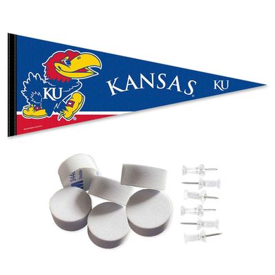 Kansas KU Jayhawks Pennant Flag and Wall Tack Mount Pads