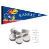 Kansas KU Jayhawks Pennant Flag and Wall Tack Mount Pads view 1