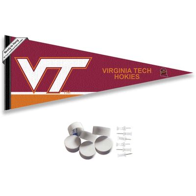 VA Tech Hokies Pennant Flag and Wall Tack Mount Pads