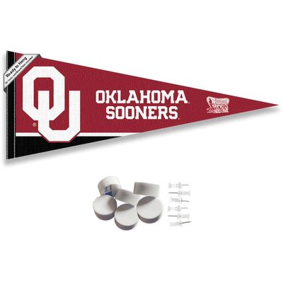Oklahoma Sooners Pennant Flag and Wall Tack Mount Pads