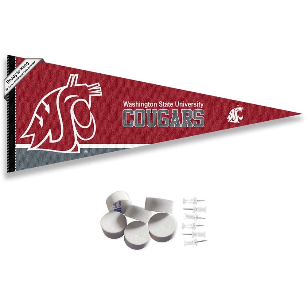 Washington State Cougars Pennant Flag and Wall Tack Mount Pads